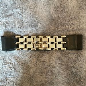 Express Wide Waist Belt with Gold Chain Detail